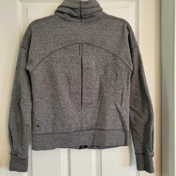Lululemon Heather Grey Full Zip Thick Sweater - Picture 7 of 9